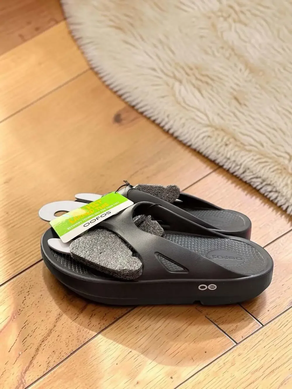 Oofos Ooriginal Recovery Flip Flop Sandals Black M5 W7 Unisex